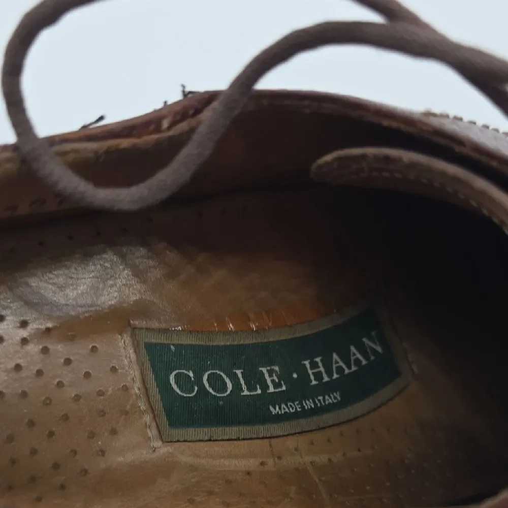 Cole Haan Dark Brown Pebbled Leather Lace-Up Derbys
